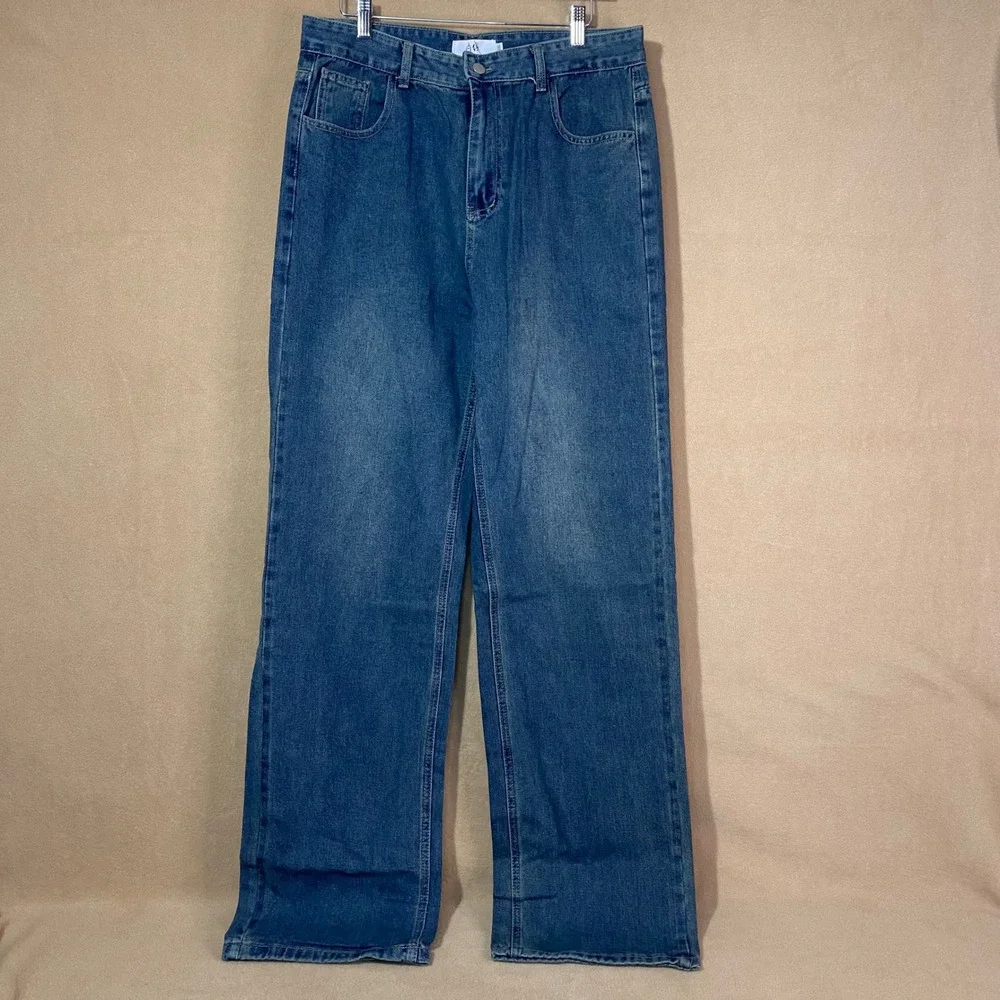 Tallgira Wide Leg Jeans Mens 2XL‎ 34x33 Blue Relaxed Fit Denim Streetwear NWT